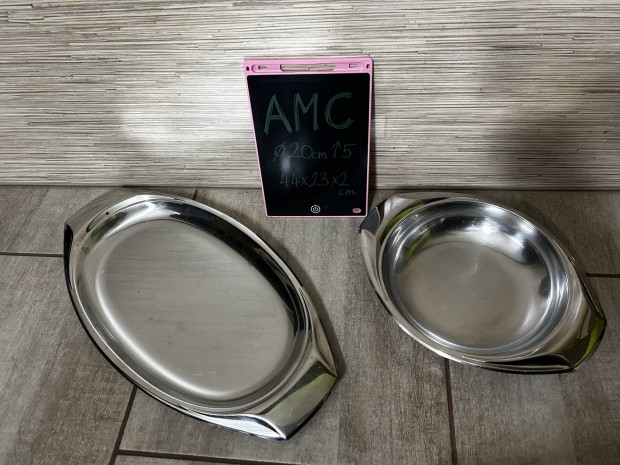 AMC rozsdamentes kínálótál kínáló tál tálca szett