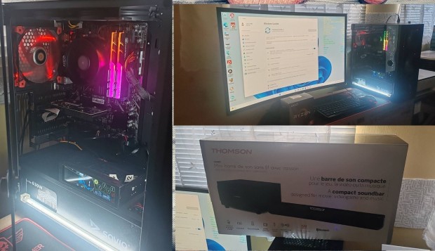 AMD Ryzen komplett PC+32gb ram+32'velt monitor elad!