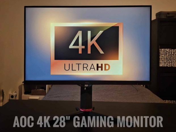 AOC 4K 28" gamer monitor U28G2Xu2/BK (fekete-piros)