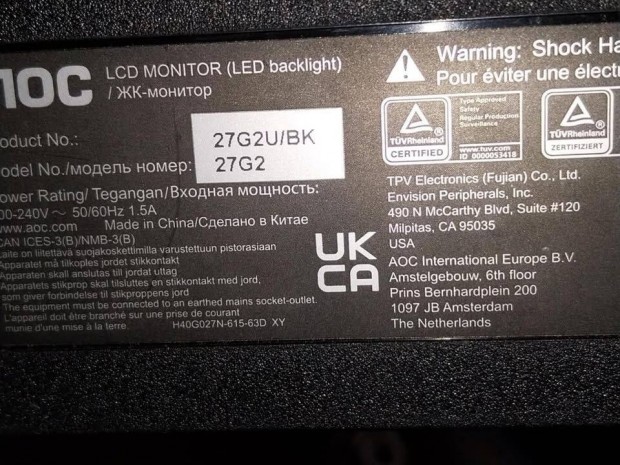 AOC monitor 144HZ 27 col Akció!!!