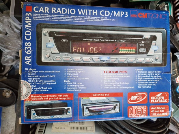 AR 638 autórádió és Cd lejátszó dobozában eladó!