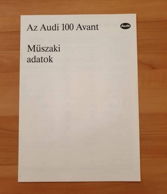 AUDI 100 Avant C4 Műszaki Adatok Prospektus 1993