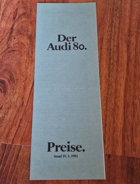 AUDI 80 B2 Gyári Árlista 1981