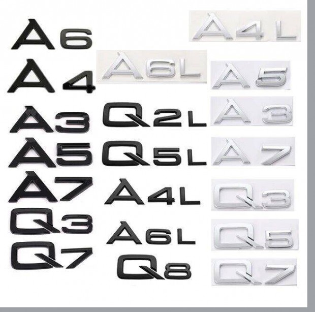 AUDI A3 A4 A5 A6 A7 Q2 Q3 Q5 Q7 Csomagtart Csomagtr Emblma JEL