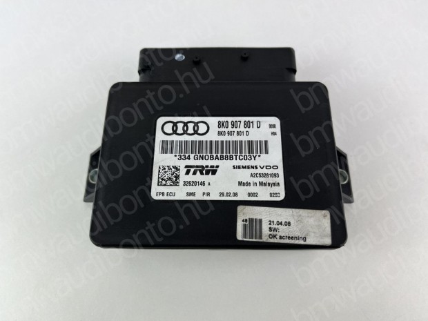 AUDI A4 B8 (8K2) Kézifék vezérlő modul (8K0907801D, 8K0907801C)
