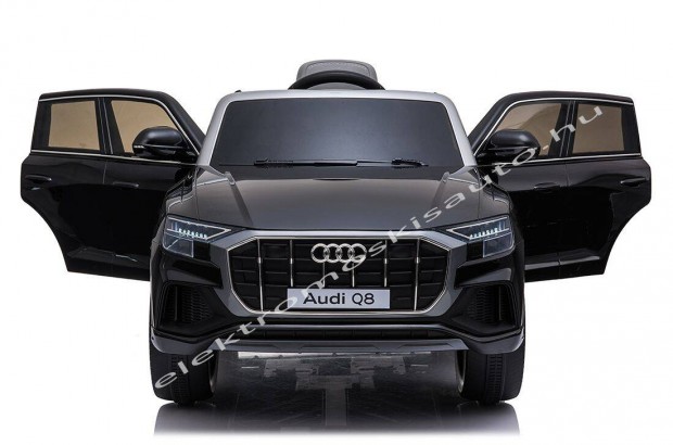 AUDI Q8 12V fekete egyszemélyes eredeti elektromos kisautó - Akciós!