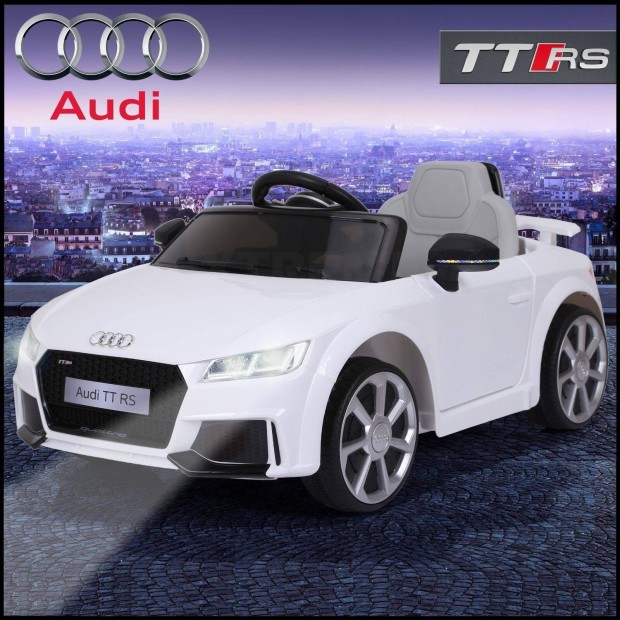 AUDI TT RS 12V fehér egyszemélyes eredeti elektromos kisautó - Akciós!