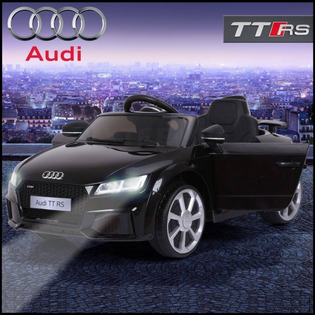 AUDI TT RS 12V fekete 1 szemlyes eredeti licence elektromos kisaut