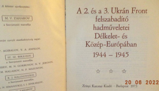 A 2. s a 3. Ukrn front felszabadt hadmletei 1944-1945