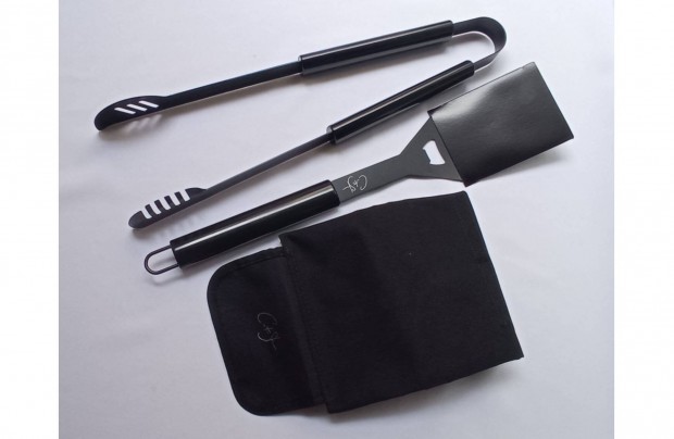 A BBQ rozsdamentes aclbl kszlt spatula s fogkszlet, tapadsment