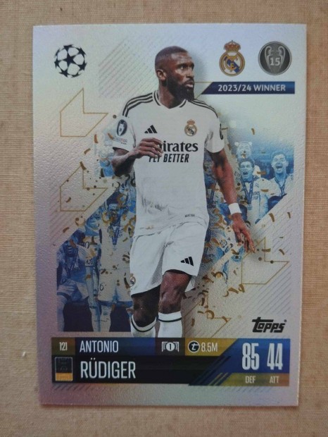 A. Rdiger (Real Madrid) Match Attax Bajnokok Ligja 2024/25 krtya