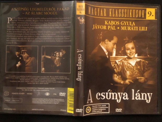 A csnya lny DVD - Magyar klasszikusok 9. (karcmentes, Kabos Gyula)