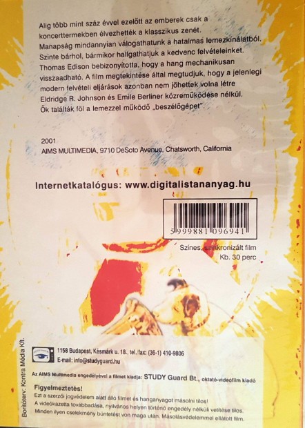 A hanglemez trtnete bontatlan DVD-n
