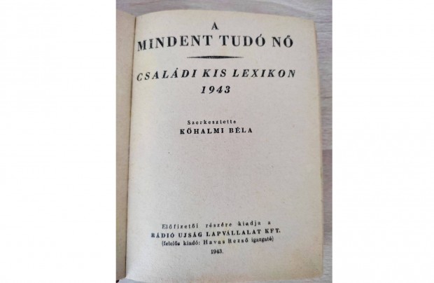 A mindent tud n Csaldi Kis Lexikon II. 1943