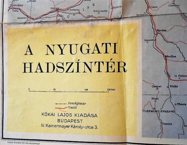 A nyugati hadszintr rgi trkp 1940-es vek