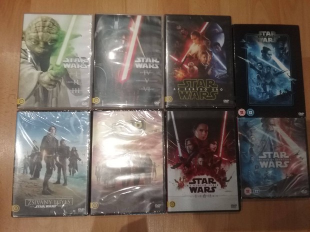 A teljes 11 filmes Star Wars dvd gyjtemny. Gynyr jszer llapotb