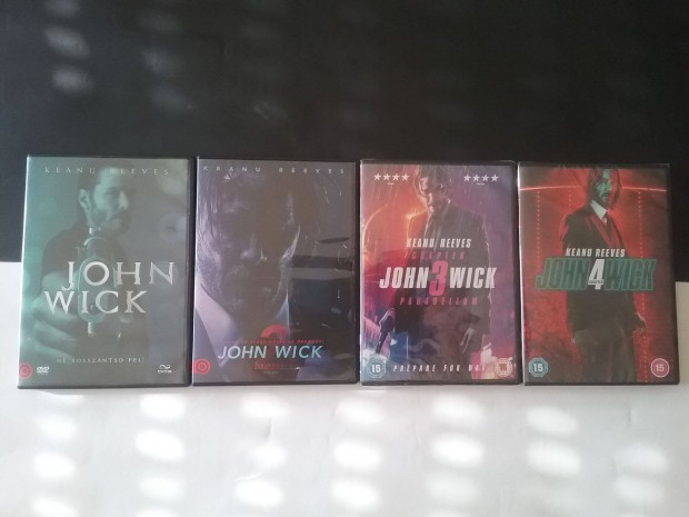 A teljes 4 rszes John Wick sorozat dvd-n. + ajndk. Olvass !