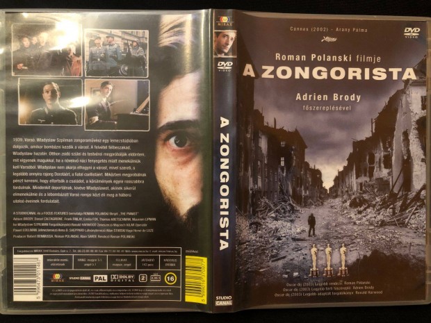 A zongorista DVD (karcmentes, Adrien Brody, Mirax kiads)
