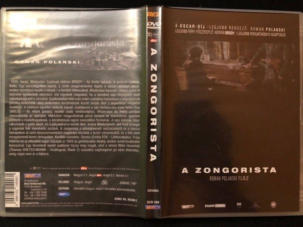 A zongorista (karcmentes, ritka kiads, Adrien Brody) DVD