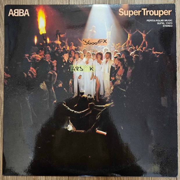 Abba Super Trouper bakelit lemez, hanglemez LP (483)