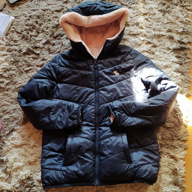 Abercrombie meleg szőrmével bélelt téli dzseki kabát 15-16 év női XS-S