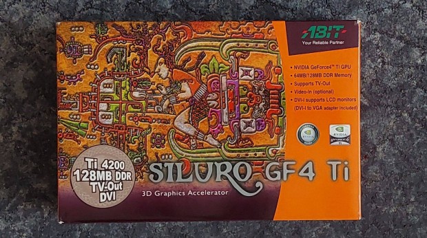 Abit siluro GF4 Ti 4200 128MB VGA krtya doboz