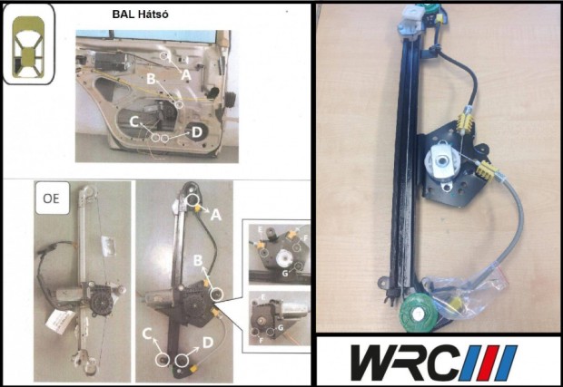 Ablakemel mechanika bal hts Mercedes E (W210) 2107301546