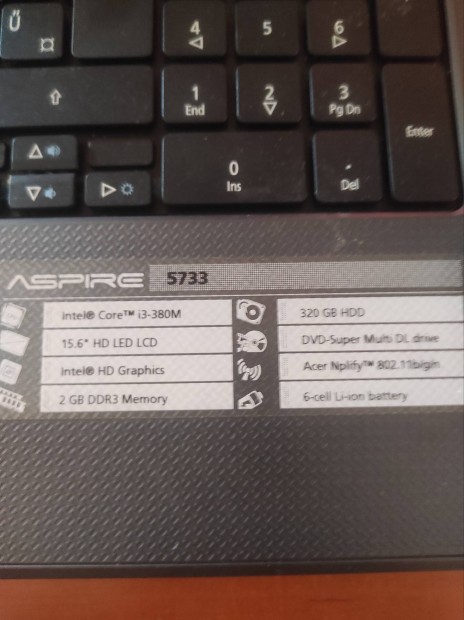 Acer Aspire 5733 laptop elad 