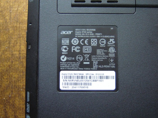 Acer Aspre 5742 laptop