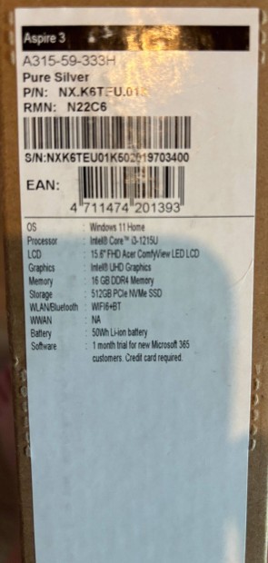 Acer Aspire laptop