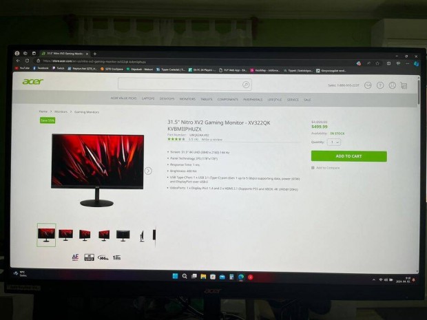 Acer Nitro XV322Qk 4K 144Hz monitor