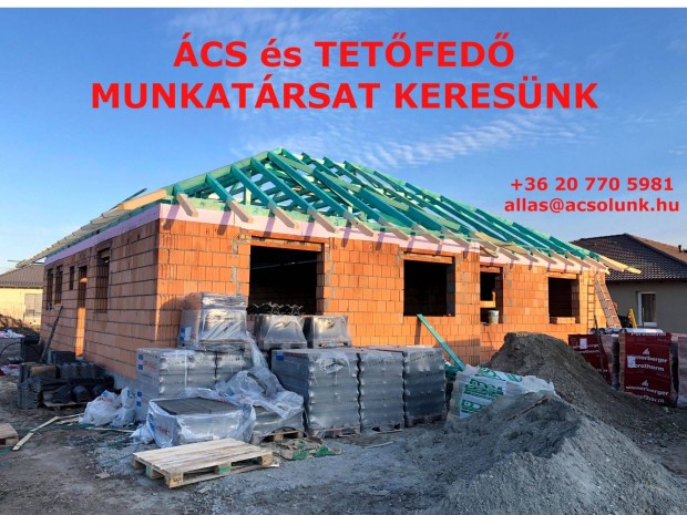 Ács tetőfedő munkatársat keresünk