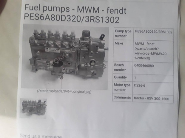 Adagol -MWM-fendt PES6A80D320 / 3RS1302