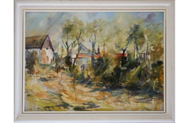 dm Pter: Falu szle, 50 x 70 cm., olaj, farost