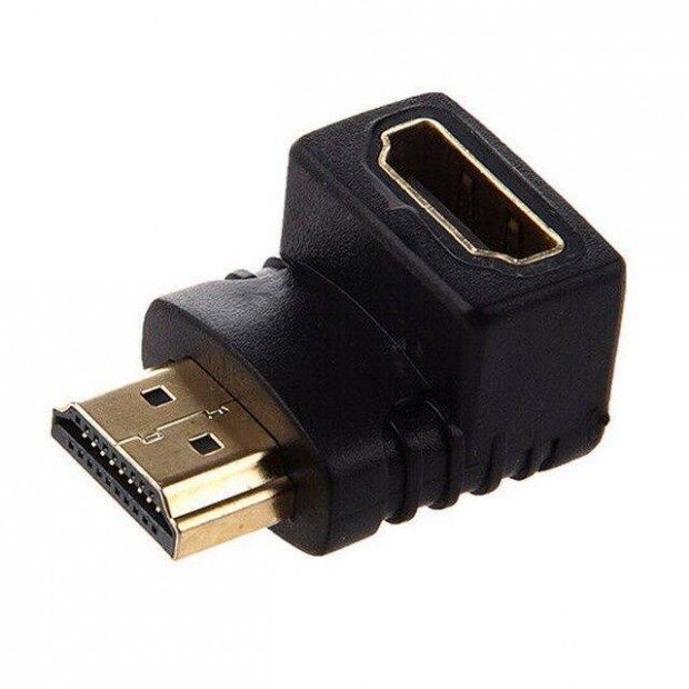 Adapter : HDMI / HDMI - Sarok / Knyk - 90 fok