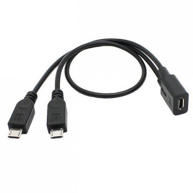 Adapter : micro USB (anya) -> 2x microusb (apa) / Y eloszt kbel