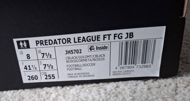 Adidas Predator League FT FG JB Új foci cipő 41