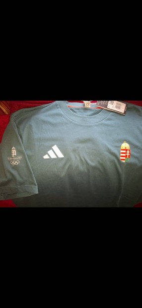 Adidas új Párizsi olimpiai magyar válogatott pamut póló XL-2XL