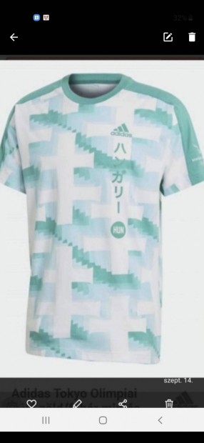 Adidas új Tokiói olimpiai magyar válogatott pamut póló S-M-L