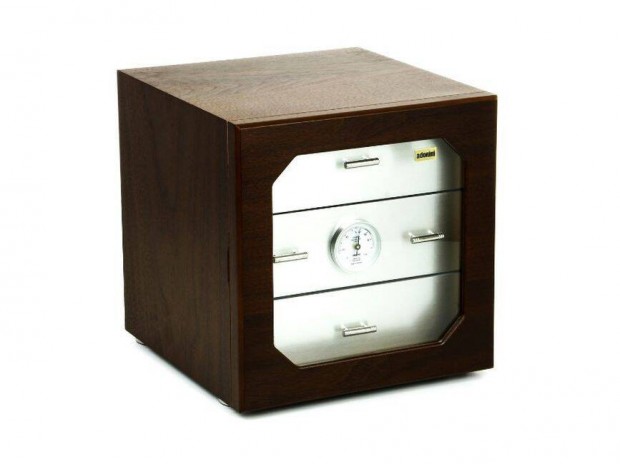 Adorini Humidor Chianti-M Deluxe diófa/alumínium - fiókos szivar szekr