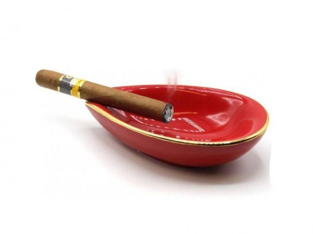 Adorini Leaf porcelán szivar hamutál 1 szivar számára arany szegéllyel