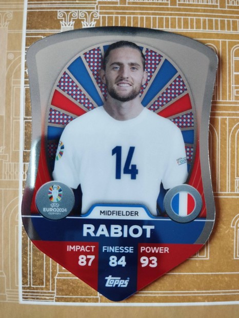 Adrien Rabiot Franciaorszg Chrome Pro Elite Schield Euro 2024 krtya