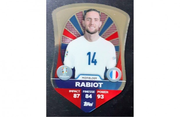 Adrien Rabiot Franciaorszg Chrome Pro Elite Shield focis krtya Euro