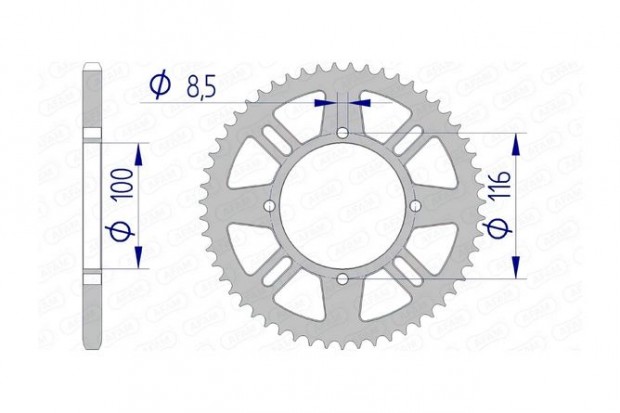 Afam aluminium hátsó lánckerék 420 / 48 fog KX 80 / 85