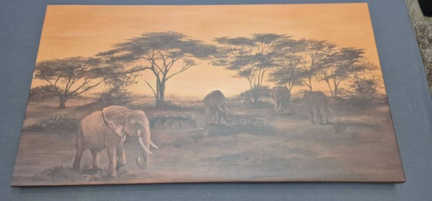 Afrika, Elefntok, Szavanna falikp 90x50 cm