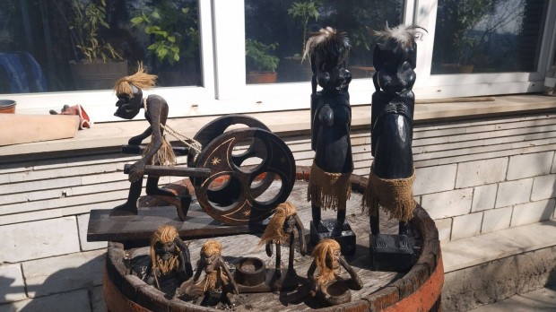 Afrikai fafarags nagy csomag dsztrgy nagy figurk fa farags maszk