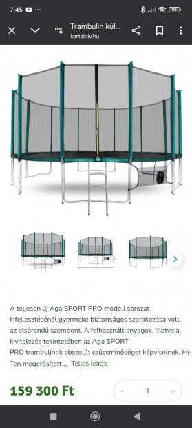 Aga sport 500 cm trambulin elad 