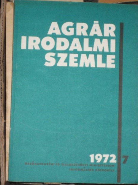 Agrrirodalmi Szemle 1972 6.-8., 11.-12. s nv- s trgymutat