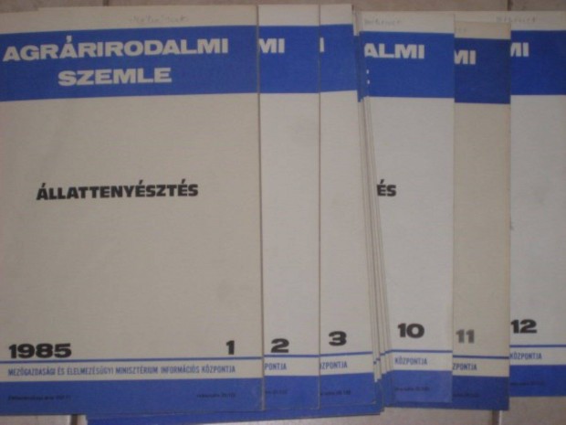 Agrrirodalmi szemle 1985 1.-12. (llat)