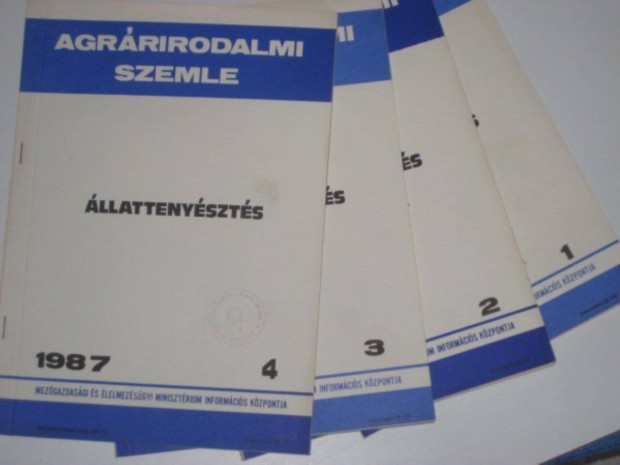 Agrrirodalmi szemle 1987 1.-12. (llat)